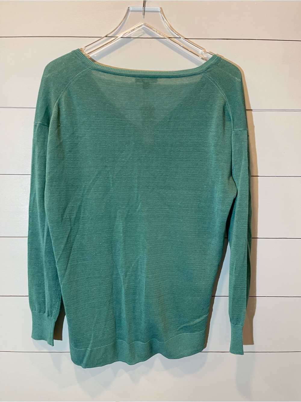 J. Crew Women's V-Neck Button-Detail Sweater in Seafoam  Size Medium NWT - Picture 6 of 8